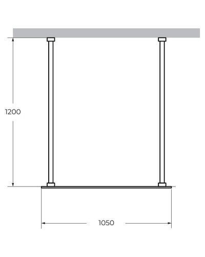 Душевая перегородка Cezares Liberta 105 LIBERTA-L-2-105-120-C-NERO профиль Черный матовый стекло прозрачное