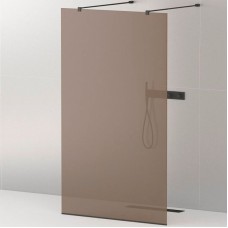 Душевая перегородка Cezares Liberta 110 LIBERTA-L-2-110-120-BR-NERO профиль Черный матовый стекло бронзовое