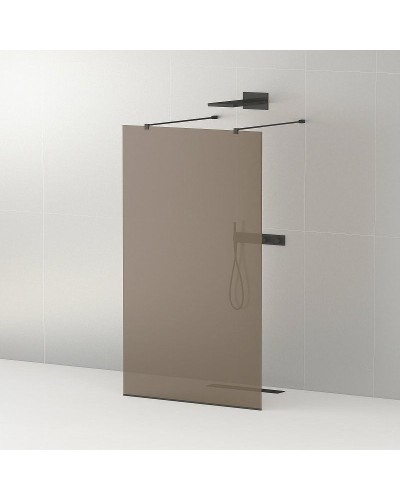 Душевая перегородка Cezares Liberta 110 LIBERTA-L-2-110-120-BR-NERO профиль Черный матовый стекло бронзовое