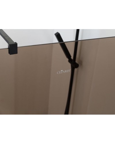 Душевая перегородка Cezares Liberta 110 LIBERTA-L-2-110-120-BR-NERO профиль Черный матовый стекло бронзовое