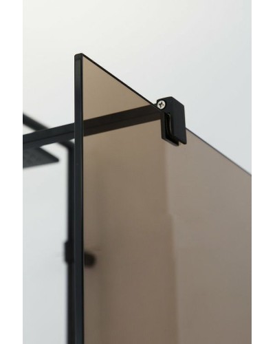 Душевая перегородка Cezares Liberta 110 LIBERTA-L-2-110-120-BR-NERO профиль Черный матовый стекло бронзовое