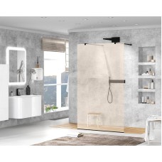 Душевая перегородка Cezares Liberta 110 LIBERTA-L-2-110-120-BR-NERO профиль Черный матовый стекло бронзовое