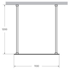 Душевая перегородка Cezares Liberta 110 LIBERTA-L-2-110-120-BR-NERO профиль Черный матовый стекло бронзовое