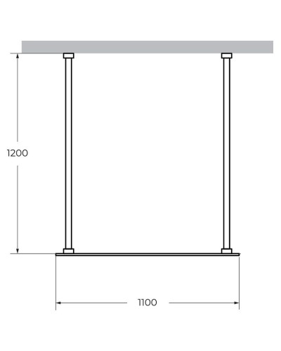 Душевая перегородка Cezares Liberta 110 LIBERTA-L-2-110-120-BR-NERO профиль Черный матовый стекло бронзовое
