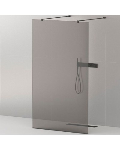 Душевая перегородка Cezares Liberta 110 LIBERTA-L-2-110-120-GR-NERO профиль Черный матовый стекло серое