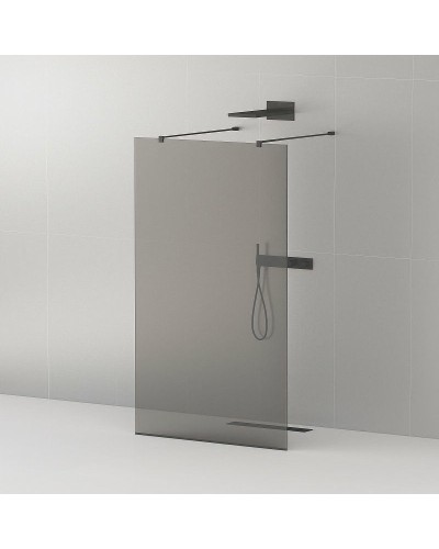 Душевая перегородка Cezares Liberta 110 LIBERTA-L-2-110-120-GR-NERO профиль Черный матовый стекло серое