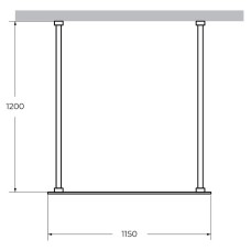 Душевая перегородка Cezares Liberta 115 LIBERTA-L-2-115-120-C-NERO профиль Черный матовый стекло прозрачное