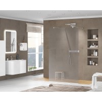 Душевая перегородка Cezares Liberta 120 LIBERTA-L-2-120-120-GR-Cr профиль Хром стекло серое