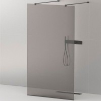 Душевая перегородка Cezares Liberta 120 LIBERTA-L-2-120-120-GR-NERO профиль Черный матовый стекло серое