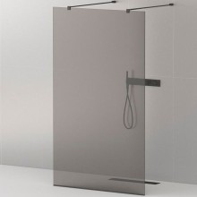 Душевая перегородка Cezares Liberta 120 LIBERTA-L-2-120-120-GR-NERO профиль Черный матовый стекло серое