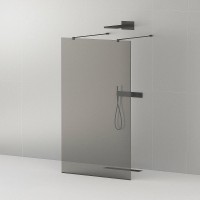 Душевая перегородка Cezares Liberta 120 LIBERTA-L-2-120-120-GR-NERO профиль Черный матовый стекло серое