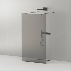 Душевая перегородка Cezares Liberta 120 LIBERTA-L-2-120-120-GR-NERO профиль Черный матовый стекло серое