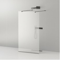 Душевая перегородка Cezares Liberta 120 LIBERTA-L-2-120-120-C-NERO профиль Черный матовый стекло прозрачное