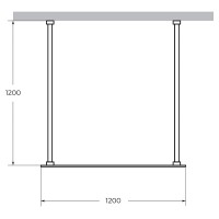 Душевая перегородка Cezares Liberta 120 LIBERTA-L-2-120-120-C-NERO профиль Черный матовый стекло прозрачное