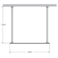 Душевая перегородка Cezares Liberta 130 LIBERTA-L-2-130-120-C-NERO профиль Черный матовый стекло прозрачное