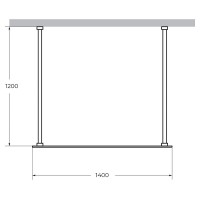 Душевая перегородка Cezares Liberta 140 LIBERTA-L-2-140-120-C-NERO профиль Черный матовый стекло прозрачное