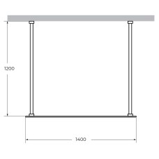 Душевая перегородка Cezares Liberta 140 LIBERTA-L-2-140-120-C-NERO профиль Черный матовый стекло прозрачное