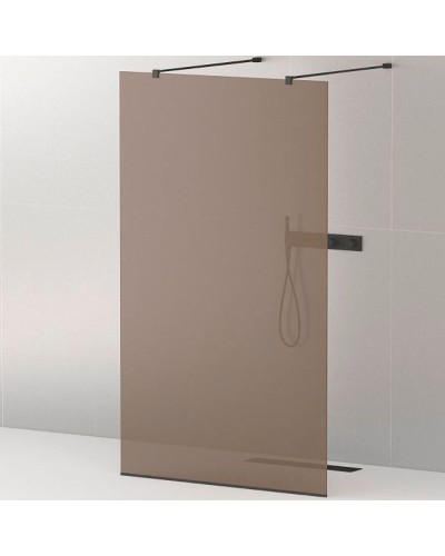 Душевая перегородка Cezares Liberta 80 LIBERTA-L-2-80-120-BR-NERO профиль Черный матовый стекло бронзовое