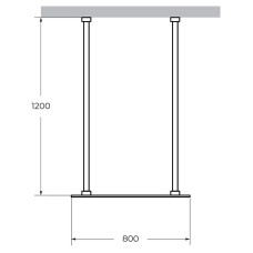 Душевая перегородка Cezares Liberta 80 LIBERTA-L-2-80-120-GR-NERO профиль Черный матовый стекло серое