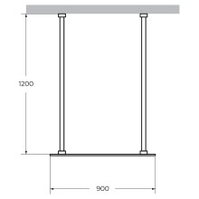 Душевая перегородка Cezares Liberta 90 LIBERTA-L-2-90-120-BR-NERO профиль Черный матовый стекло бронзовое