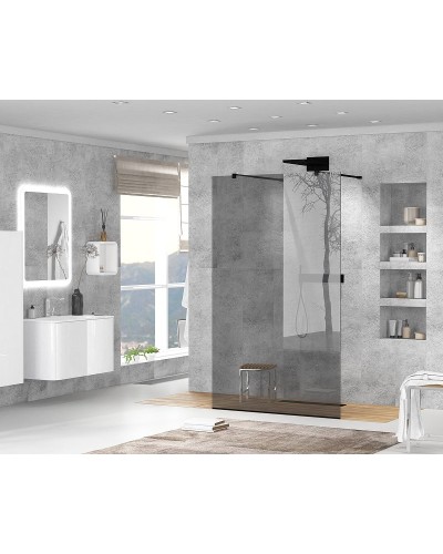 Душевая перегородка Cezares Liberta 90 LIBERTA-L-2-90-120-GR-NERO профиль Черный матовый стекло серое