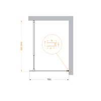 Душевая перегородка BelBagno KRAFT-L-1-70-C-NERO