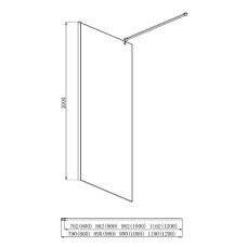 Душевая перегородка Aquatek 120 AQ WIW 12020BL профиль Черный стекло прозрачное