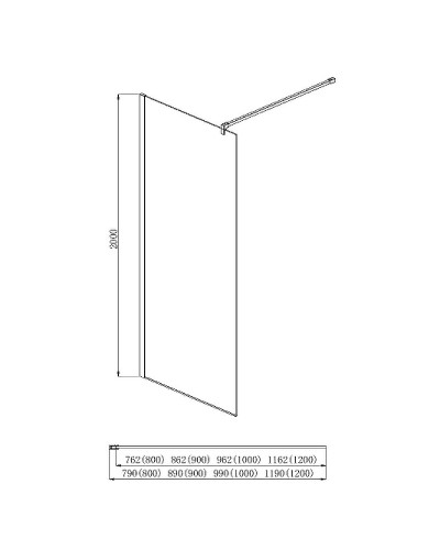 Душевая перегородка Aquatek 120 AQ WIW 12020BL профиль Черный стекло прозрачное