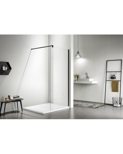 Душевая перегородка Aquatek 100 AQ WIW 10020BL профиль Черный стекло прозрачное