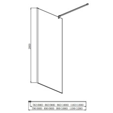 Душевая перегородка Aquatek 90 AQ WIW 09020BL профиль Черный стекло прозрачное