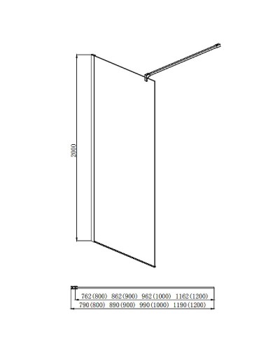 Душевая перегородка Aquatek 90 AQ WIW 09020BL профиль Черный стекло прозрачное