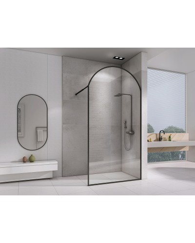 Душевая перегородка Abber Immer Offen 100 AG64100BN8 профиль Черный стекло прозрачное