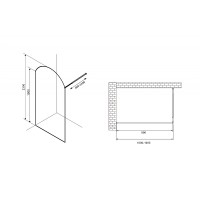 Душевая перегородка Abber Immer Offen 100 AG64100BN8 профиль Черный стекло прозрачное