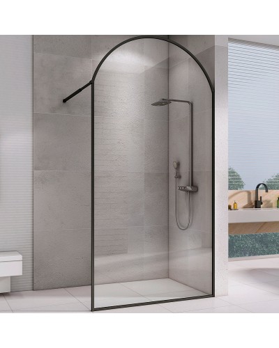 Душевая перегородка Abber Immer Offen 120 AG64120BN профиль Черный стекло прозрачное