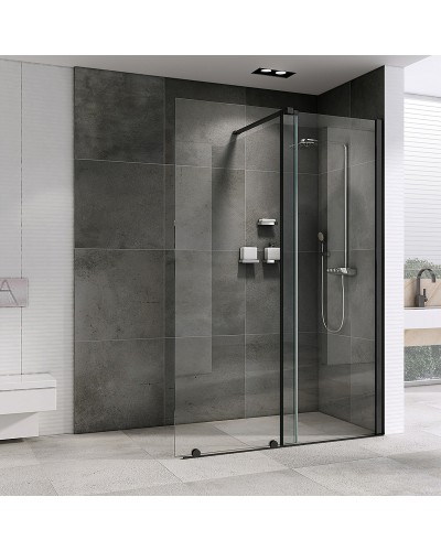 Душевая перегородка Abber Komfort 120 AG09120B профиль Черный стекло прозрачное