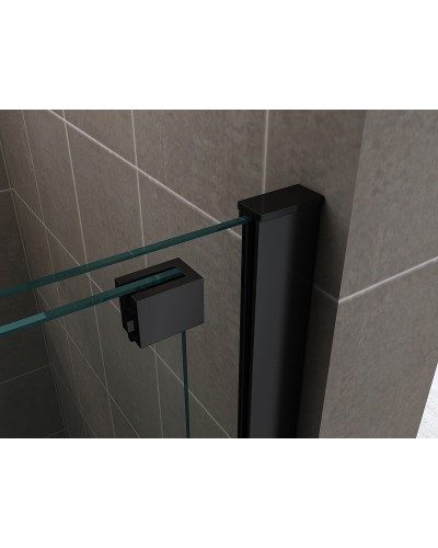 Душевая перегородка Abber Komfort 120 AG09120B профиль Черный стекло прозрачное