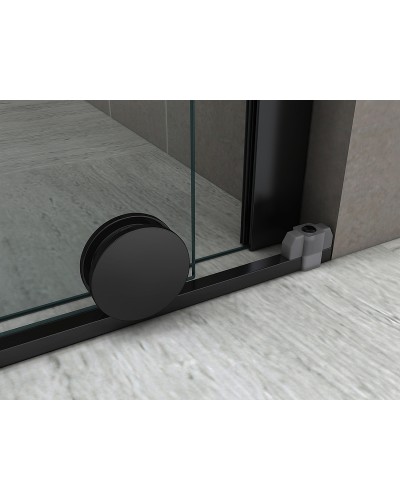 Душевая перегородка Abber Komfort 120 AG09120B профиль Черный стекло прозрачное