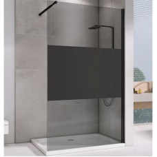 Душевая перегородка Abber Immer Offen 100 AG69100BT профиль Черный стекло прозрачное с тонированной полосой