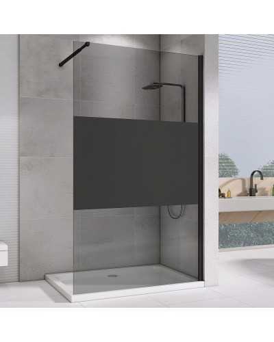 Душевая перегородка Abber Immer Offen 120 AG69120BT профиль Черный стекло прозрачное с тонированной полосой