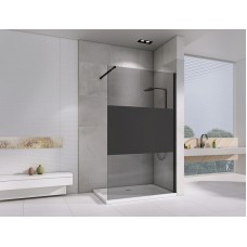 Душевая перегородка Abber Immer Offen 120 AG69120BT профиль Черный стекло прозрачное с тонированной полосой