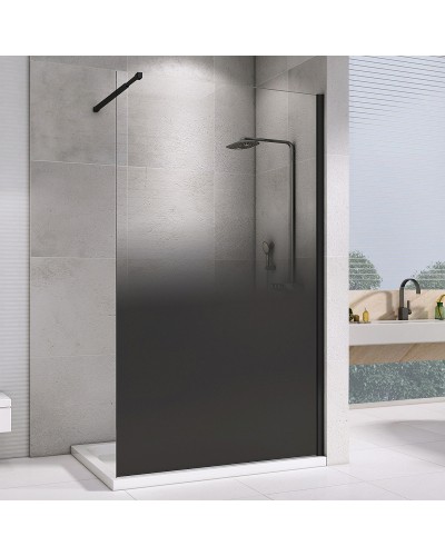 Душевая перегородка Abber Immer Offen 100 AG69101BD профиль Черный стекло прозрачное тонированное