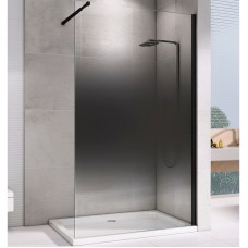 Душевая перегородка Abber Immer Offen 100 AG69103BS профиль Черный стекло прозрачное тонированное