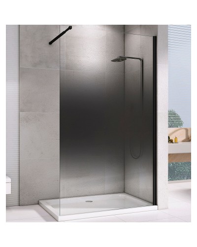 Душевая перегородка Abber Immer Offen 100 AG69103BS профиль Черный стекло прозрачное тонированное