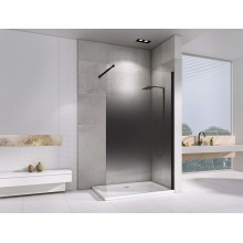 Душевая перегородка Abber Immer Offen 100 AG69103BS профиль Черный стекло прозрачное тонированное