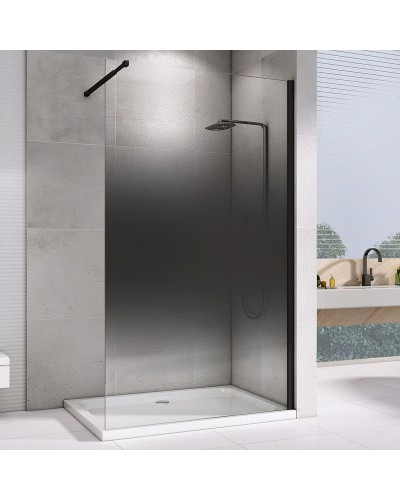 Душевая перегородка Abber Immer Offen 120 AG69123BS профиль Черный стекло прозрачное тонированное