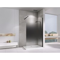 Душевая перегородка Abber Immer Offen 120 AG69123BS профиль Черный стекло прозрачное тонированное