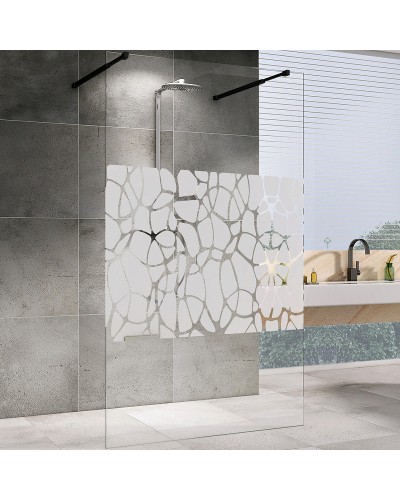 Душевая перегородка Abber Immer Offen 100 AG68100BF8 профиль Черный стекло прозрачное с рисунком