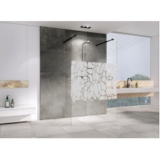 Душевая перегородка Abber Immer Offen 100 AG68100BF8 профиль Черный стекло прозрачное с рисунком