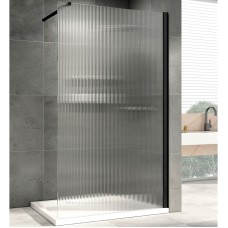 Душевая перегородка Abber Immer Offen 90 AG61091R8 профиль Черный стекло рифленое