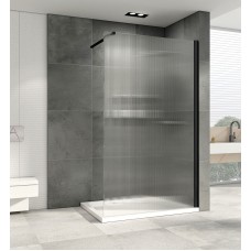 Душевая перегородка Abber Immer Offen 90 AG61091R8 профиль Черный стекло рифленое